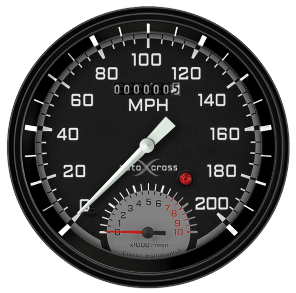t AutoCross Gray 4 5/8" Speedtachular AX50GBLF Classic Instruments