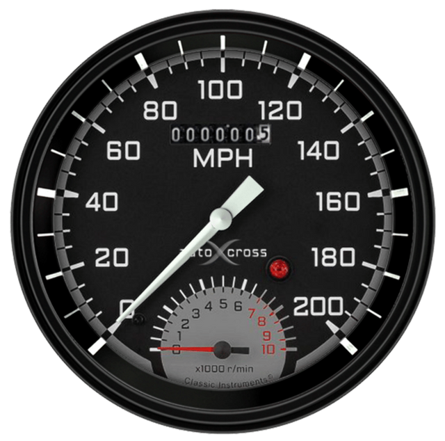 t AutoCross Gray 4 5/8" Speedtachular AX50GBLF Classic Instruments