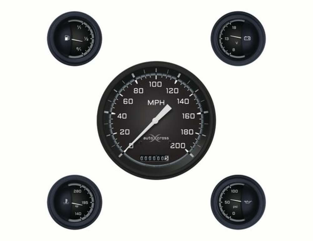 Classic Instruments analog dash gauge set black