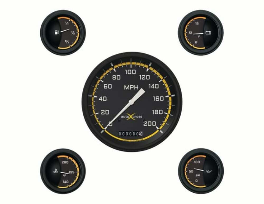 Classic Instruments analog dash gauge set black
