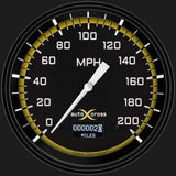 AutoCross Yellow 4 5/8" Speedometer with Information Screen AX56DYBLF