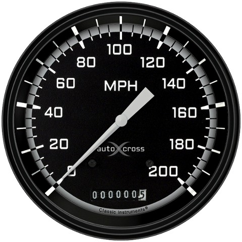 AutoCross Gray 4 5/8" Speedometer AX56GBLF