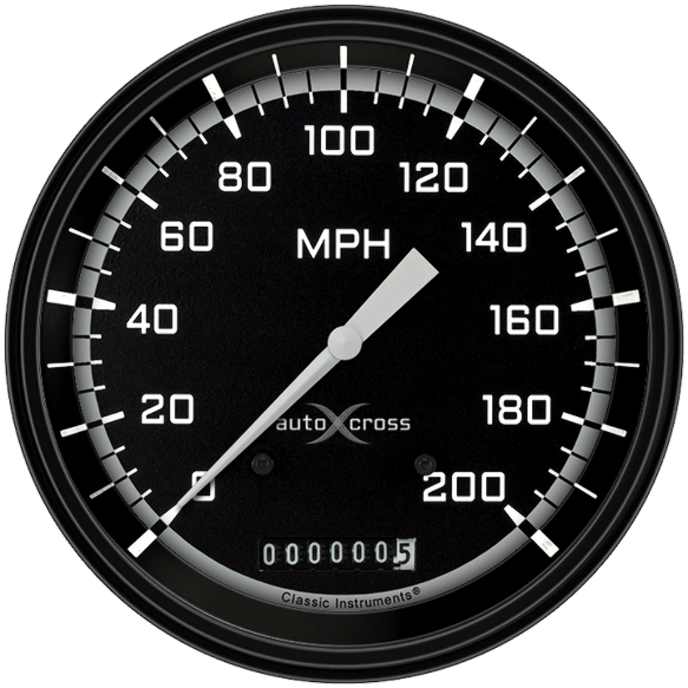 t AutoCross Gray 4 5/8" Speedometer AX56GBLF Classic Instruments