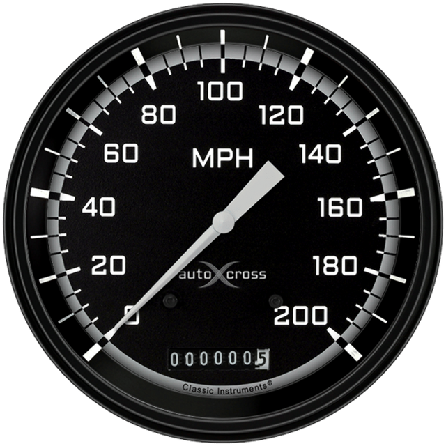 t AutoCross Gray 4 5/8" Speedometer AX56GBLF Classic Instruments