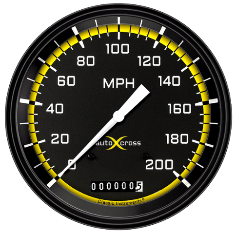 AutoCross Yellow 4 5/8" Speedometer AX56YBLF