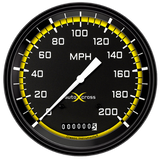 AutoCross Yellow 4 5/8" Speedometer AX56YBLF