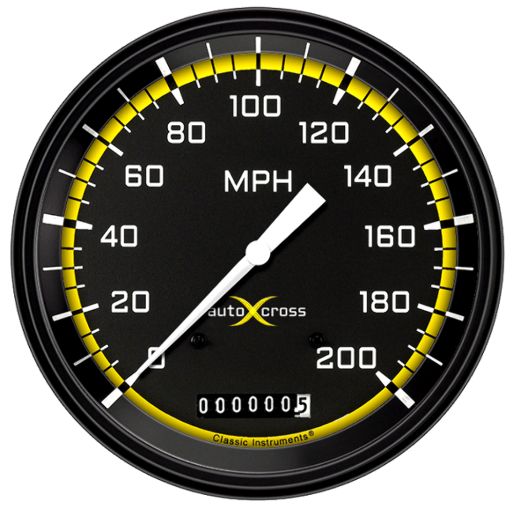 t AutoCross Yellow 4 5/8" Speedometer AX56YBLF Classic Instruments