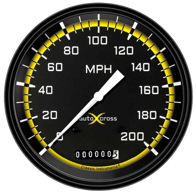 t AutoCross Yellow 4 5/8" Speedometer AX56YBLF Classic Instruments