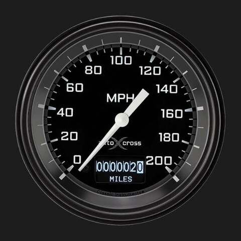 AutoCross Gray 3 3/8" Speedometer with Information Screen AX57DGBLF