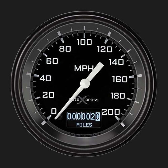 t AutoCross Gray 3 3/8" Speedometer with Information Screen AX57DGBLF Classic Instruments