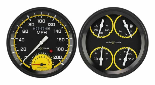 t AutoCross Yellow Two Gauge Set AX62YBLF Classic Instruments