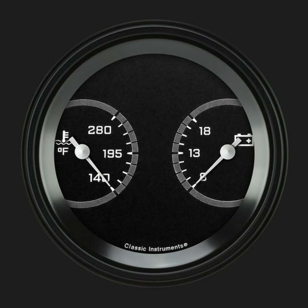 AutoCross Gray 3 3/8" Temp & Volt Dual AX74GBLF