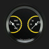t AutoCross Yellow 3 3/8" Temp & Volt Dual AX74YBLF Classic Instruments