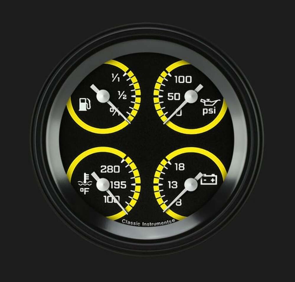 AutoCross Yellow 3 3/8" Quad AX79YBLF