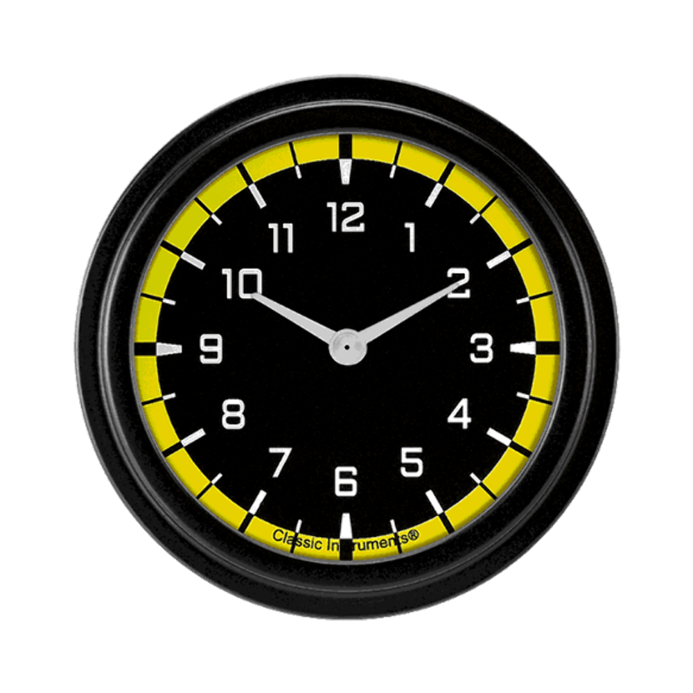 AutoCross Yellow 2 5/8" Clock AX92YBLF