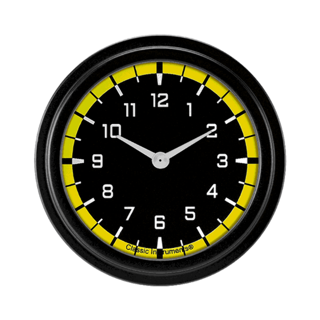 AutoCross Yellow 2 5/8" Clock AX92YBLF