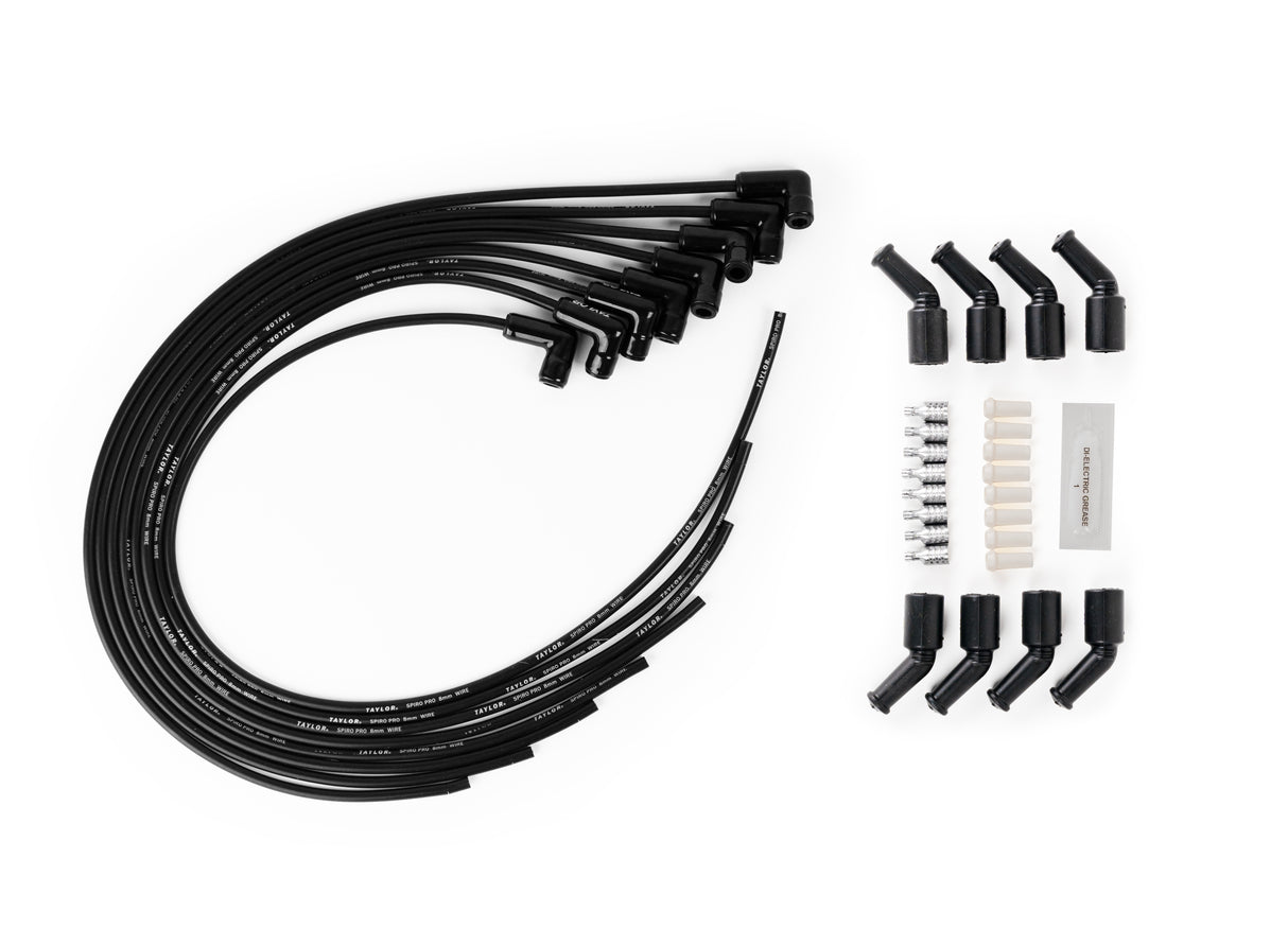 Spark Plug Wire Set Universal Silicone Spiro Pro 8mm 90? 350 ohm/ft 75061-B