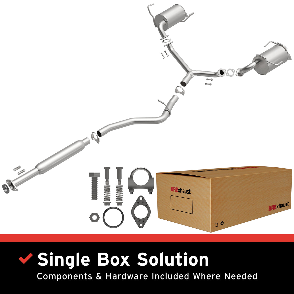 Fits 2010-2015 Subaru Outback 3.6L Direct-Fit Replacement Exhaust System aluminized steel