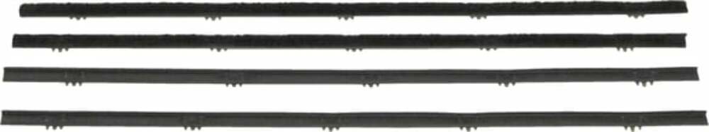Fits 1967-72 Trucks Door Glass Windowfelt-4 Pieces-W/ Chrome-Left/Right B3025-67