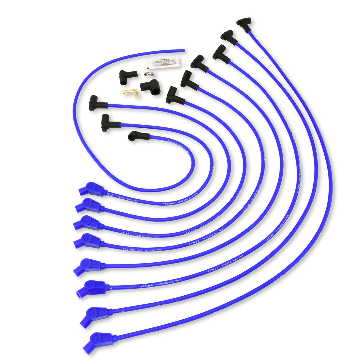 Spark Plug Wire Set Universal 8mm Silicone Spiro Pro 350 ohm/ft Blue 76632