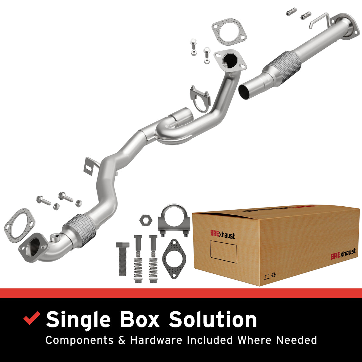 2007-2008 GMC Acadia Direct-Fit Front Pipe Kit 107-0060 stainless steel
