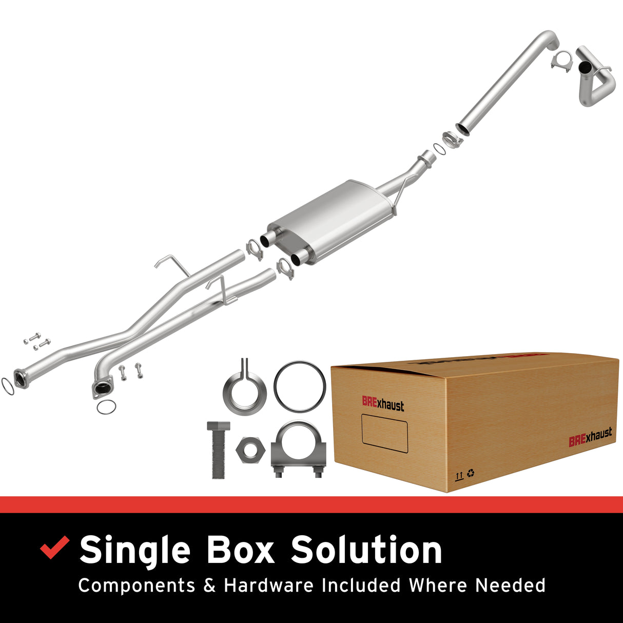 Fits 2007-2009 Toyota Tundra 4.7L Direct-Fit Replacement Exhaust System aluminized steel