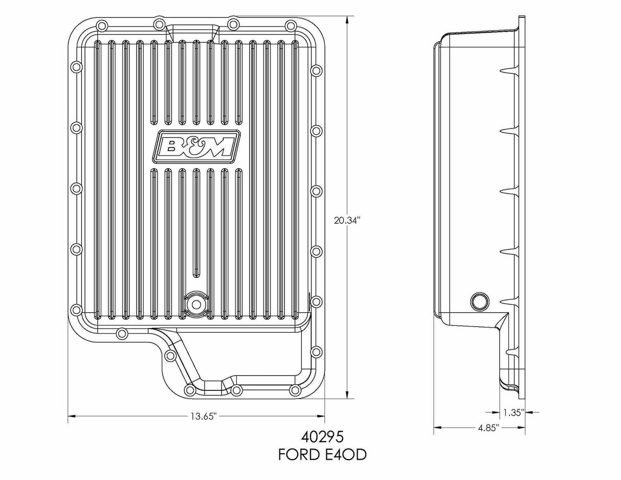 t B&M 40295 Cast Aluminum Ford E40D 4R100 5R100 TorqShift Deep Transmission Pan B&M