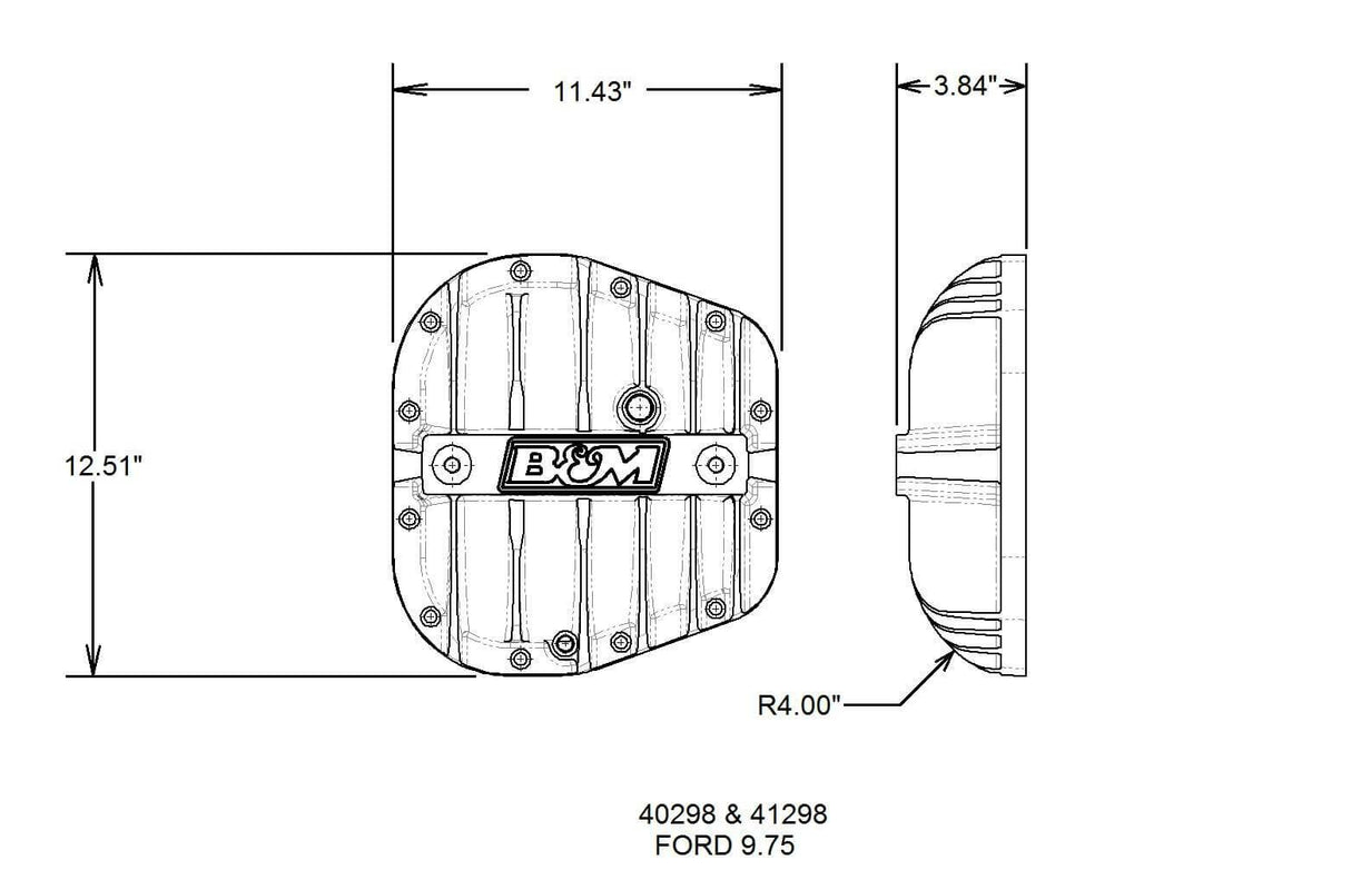 t B&M Hi-Tek Aluminum Differential Cover for Ford 9.75-inch - 40298 B&M