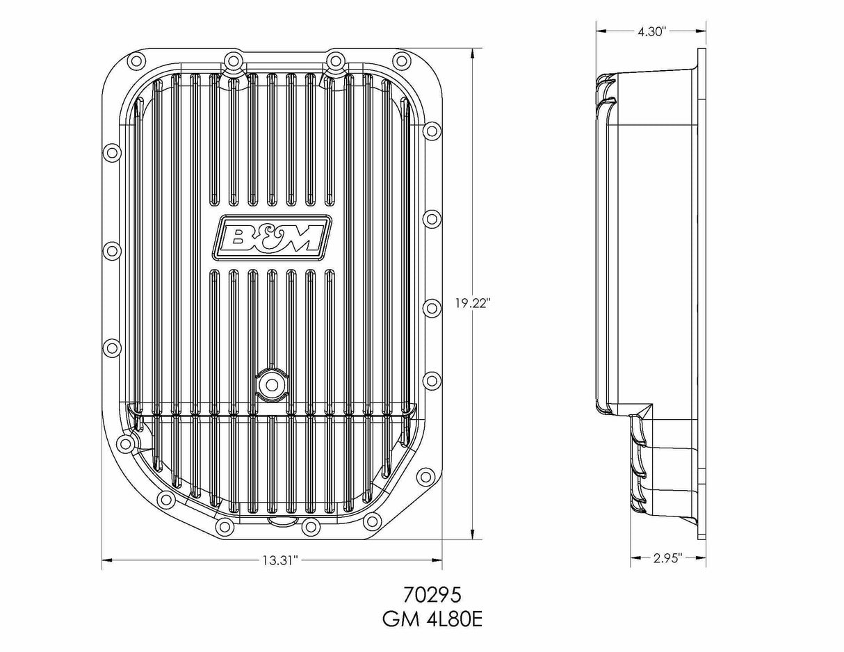 t B&M Hi-Tek Deep Trans Pan for GM 4L80E Transmissions - 70295 B&M