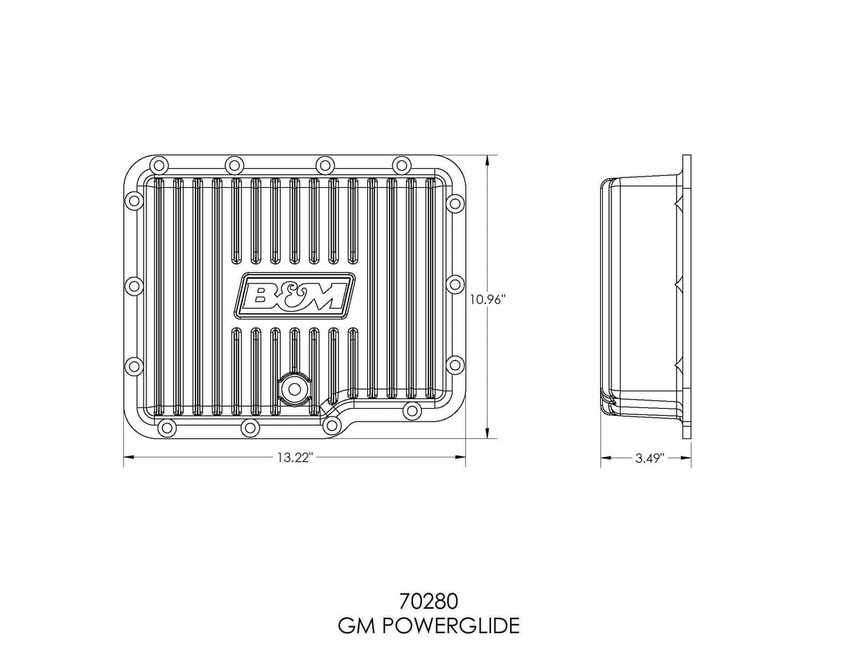 t B&M Hi-Tek Deep Trans Pan for GM Powerglide Transmission - 70280 B&M
