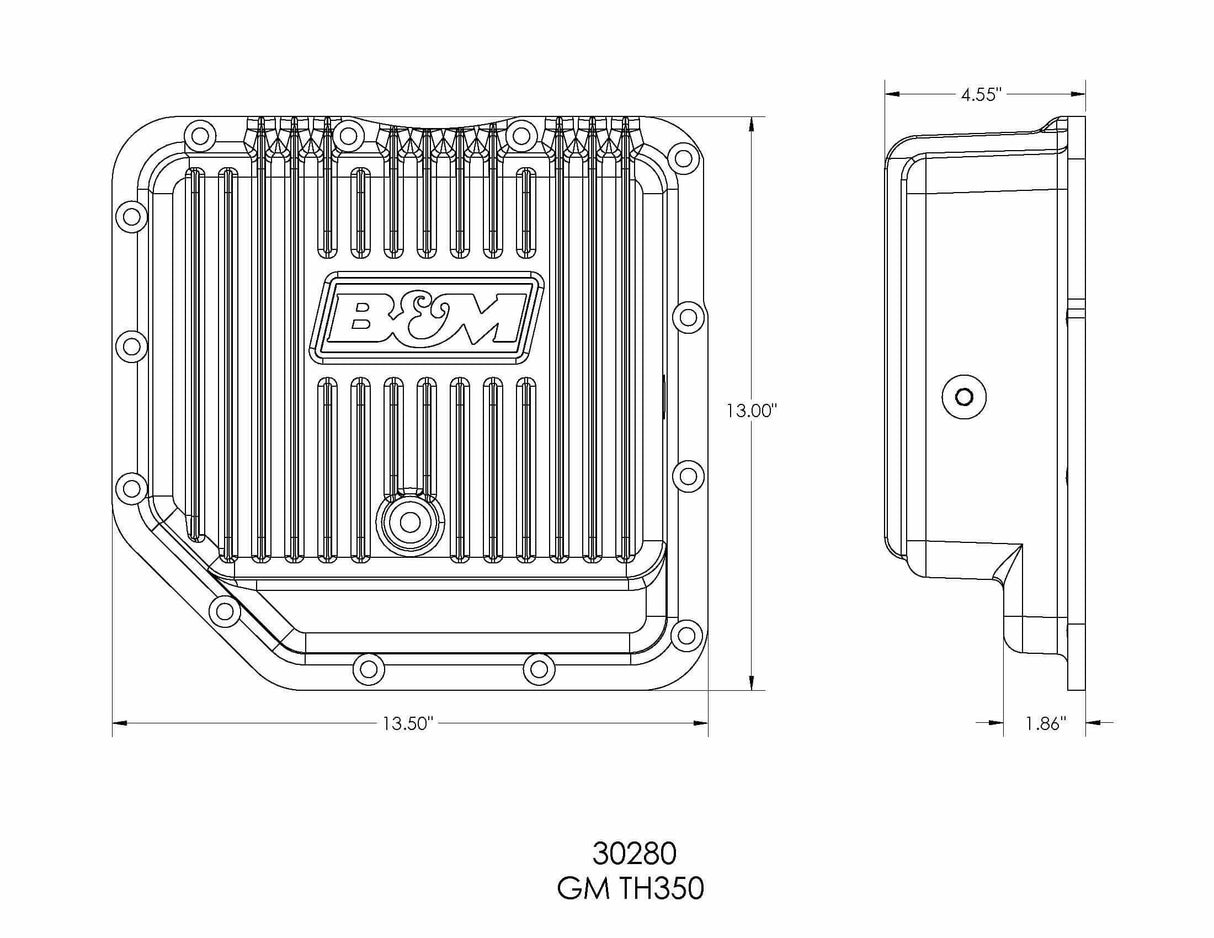 t B&M Hi-Tek Deep Trans Pan for GM TH350 Transmission - 30280 B&M