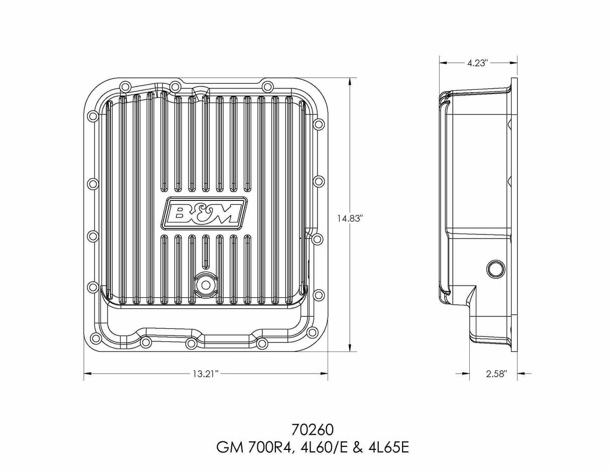 Hi-Tek Deep Trans Pan for GM TH700R4, 4L60,4L60E & 4L65E Transmissions aluminum