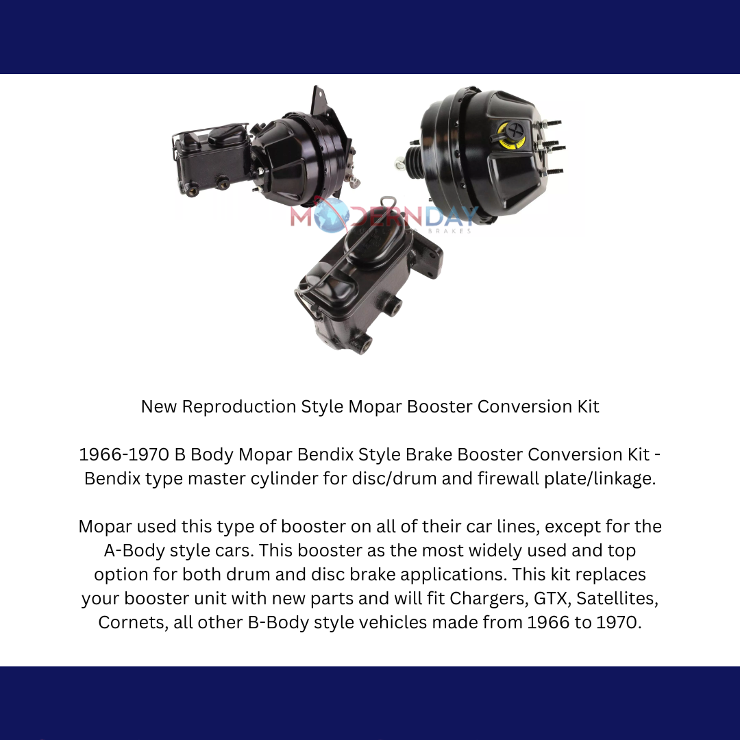 power brake booster and master cylinder kit for 1966-1970 black disc brake mopar-1966-1970-b-body-booster-conversion-kit-bck8536-1 MBM