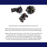 power brake booster and master cylinder kit for 1966-1970 black disc brake mopar-1966-1970-b-body-booster-conversion-kit-bck8536-1 MBM