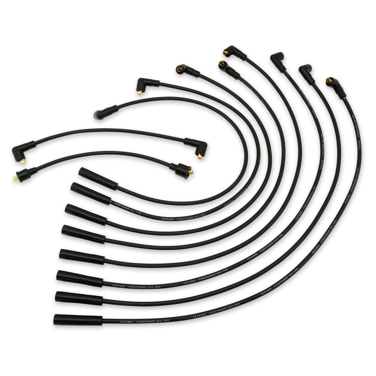 Spark Plug Wire Set Universal 8mm Silicone 500 ohm/ft Street Thunder Black 51052