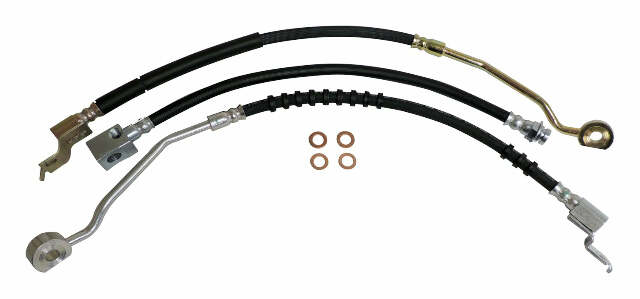 Jeep Steel Black Brake Hose Kit - BHK6
