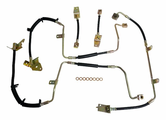 Jeep Steel Black Brake Hose Kit - BHK8