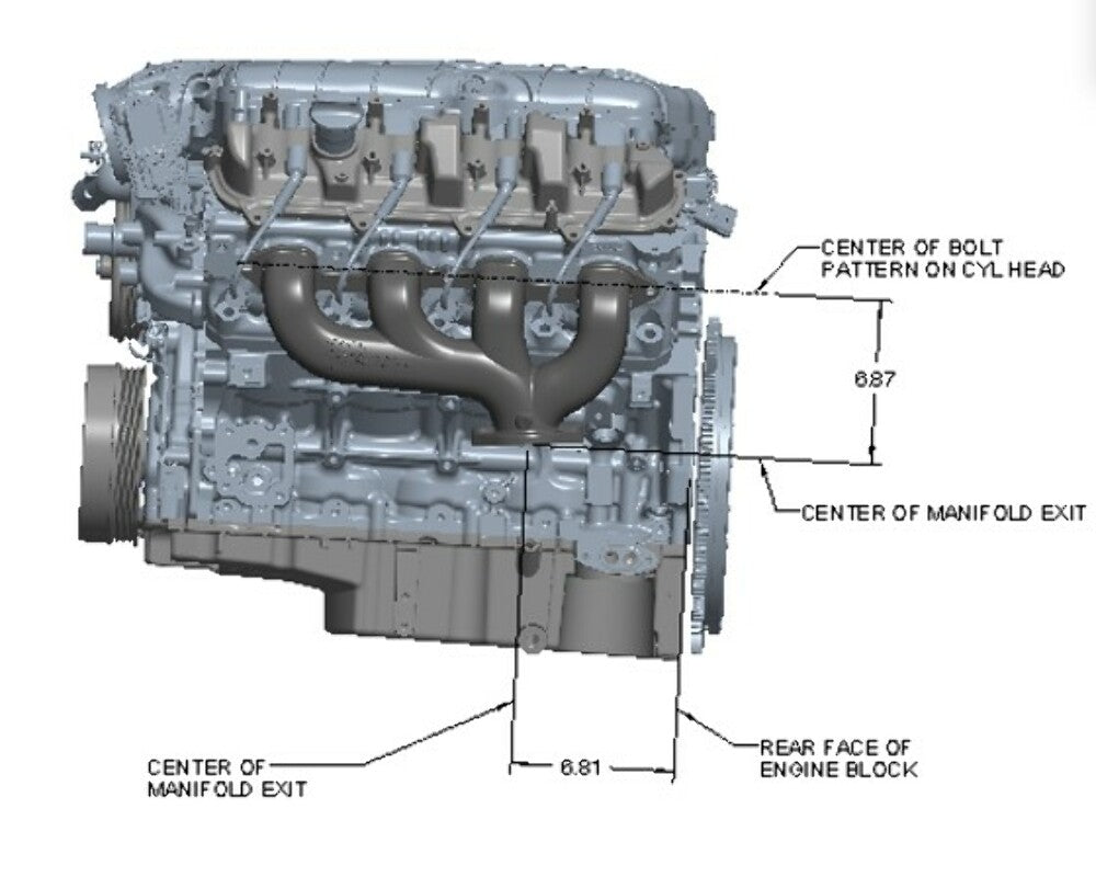 BlackHeart LT Swap Exhaust Manifolds-Rear Dump-Natural Cast - BHS5192