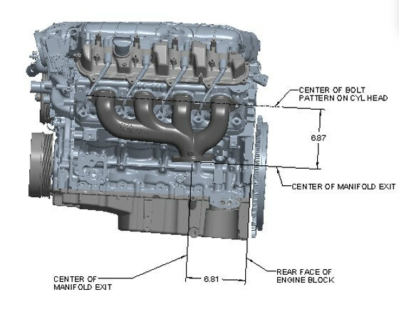 Hooker BlackHeart LT Swap Exhaust Manifolds-Rear Dump-Black BHS5194