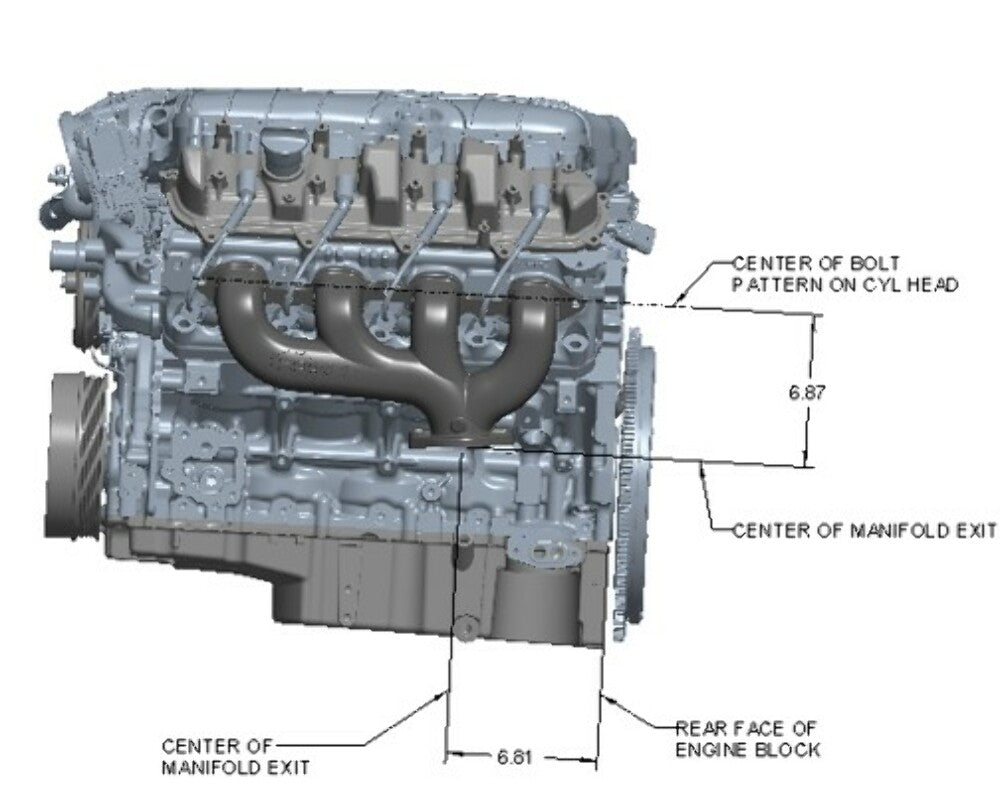 BlackHeart LT Swap Exhaust Manifolds-Rear Dump SBC Exit-Black - BHS5198