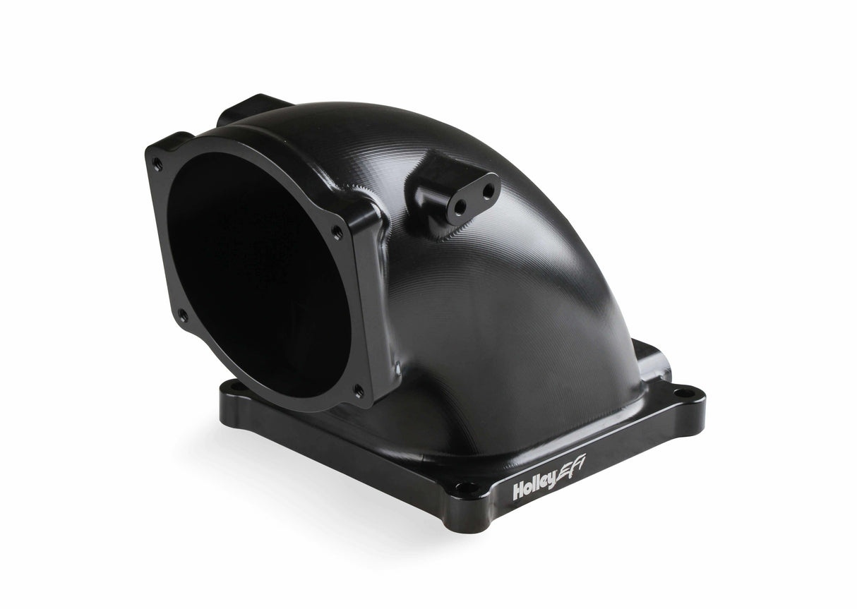 Holley EFI Billet 4500 EFI Throttle Body Intake Elbow-LS- Black Finish - 300-253BK black aluminum