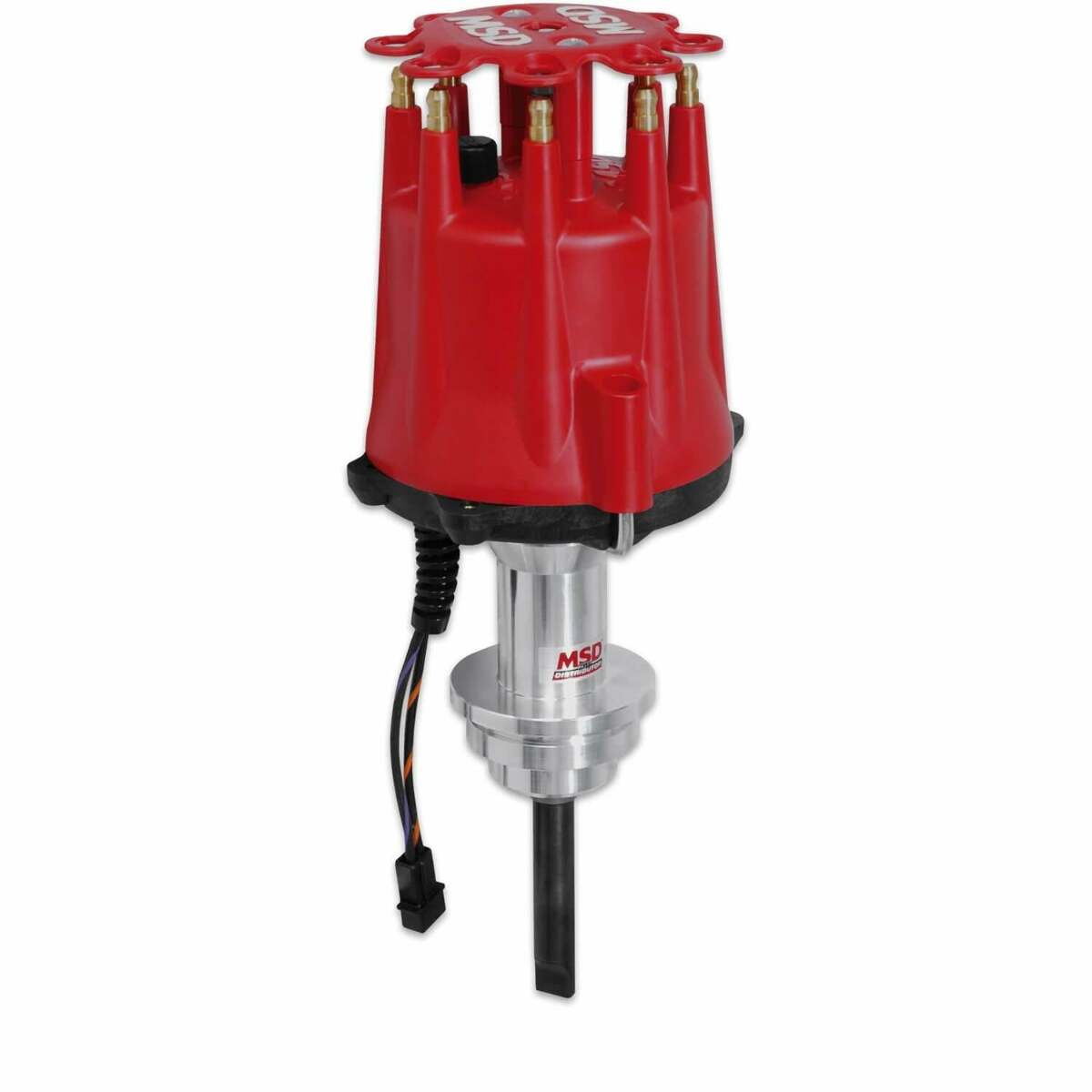 MSD ignition distributor red polished steel zinc 8534