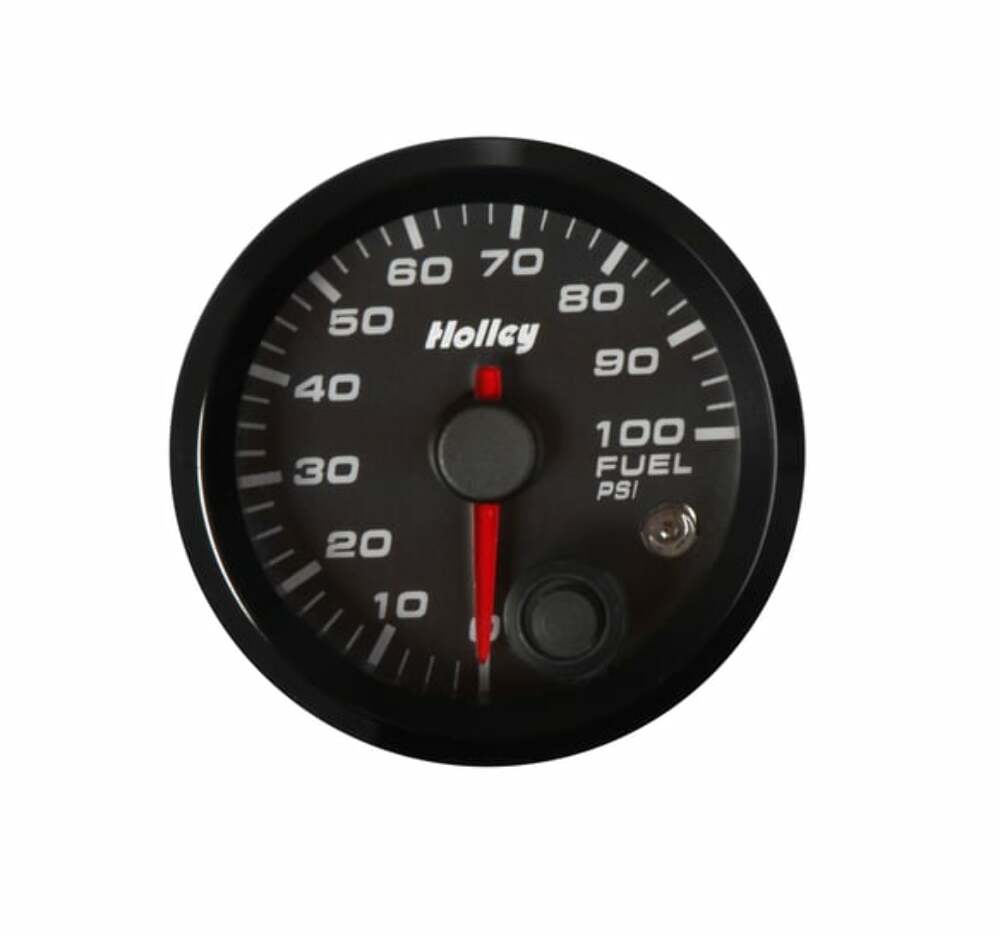 t Black 2-1/16" Fuel Pressure 0-100psi-Holley logo 26-608 Holley