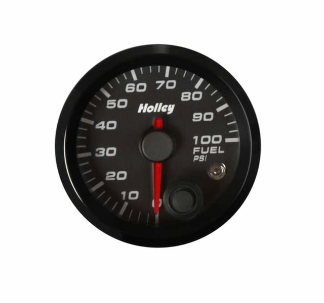 t Black 2-1/16" Fuel Pressure 0-100psi-Holley logo 26-608 Holley