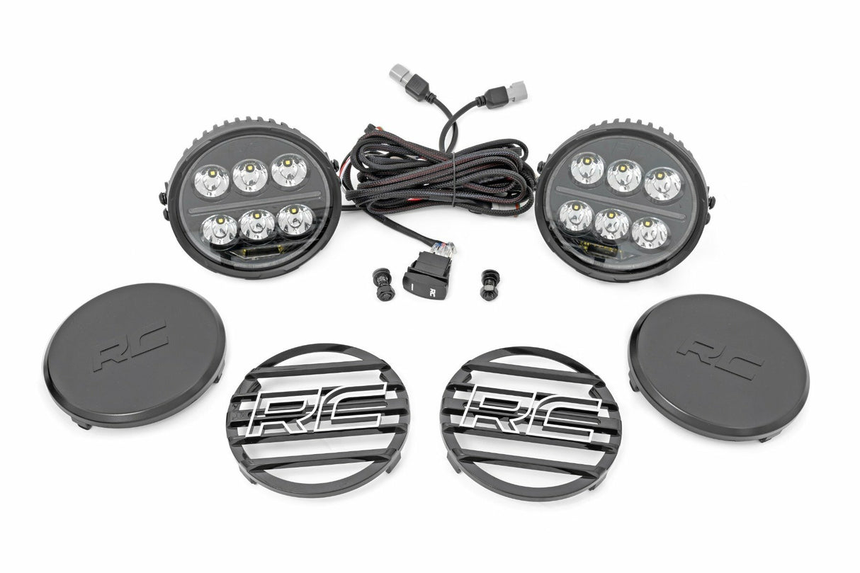 Black Series Halo LED Light Pair; White/Amber DRL; 6.5 Inch; Round 70805A