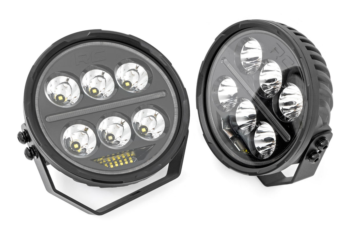 Black Series Halo LED Light Pair; White/Amber DRL; 6.5 Inch; Round 70805A