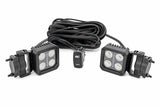 Black Series LED Light Pair; 2 Inch; Flood; Swivel Mount 70802