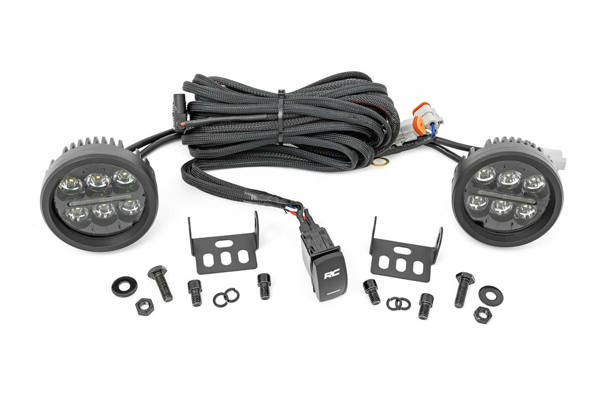 Black Series Round LED Light Pair; 3.5 Inch; Amber DRL 70900