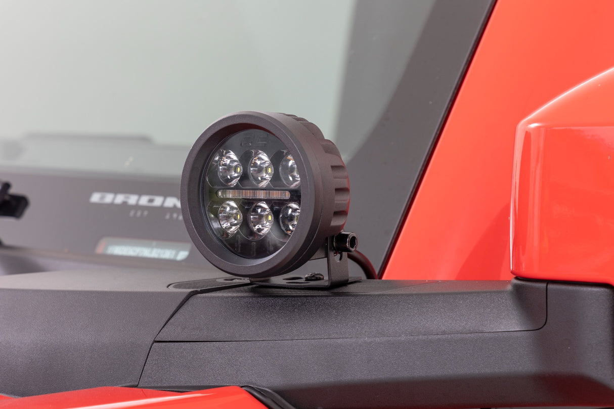 Black Series Round LED Light Pair; 3.5 Inch; Amber DRL 70900