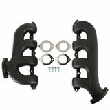 Hooker BlackHeart LT Swap Exhaust Manifolds-Rear Dump SBC Exit-Black for Chevy BHS5198